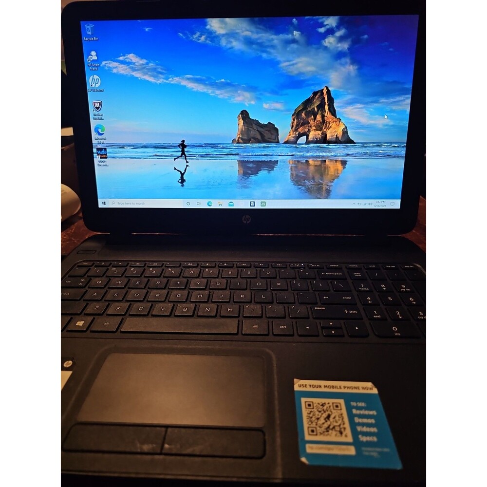 HP 15-f233wm Laptop w/Cable Intel Celeron N3050 15.6-in 4GB RAM 500GB HDD Win 10
